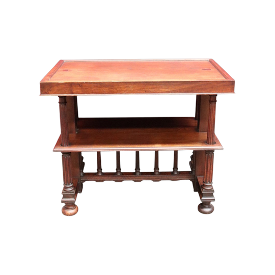 Antique French Walnut Two Tier Side Table or Television Lamp Stand, Shoe Shelf