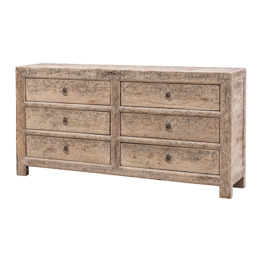 Antique Chinese Six Drawer Sideboard #T19