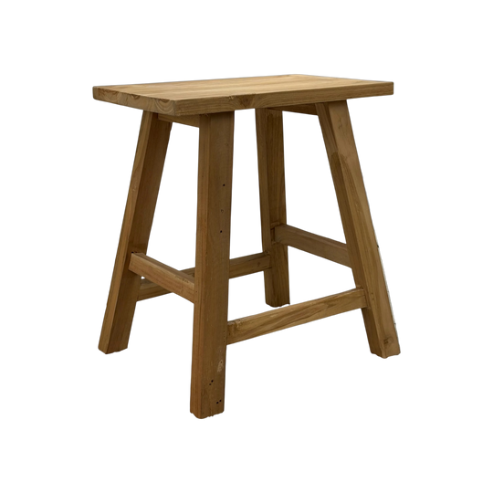 Timber Rectangular Stool with A-Frame Legs