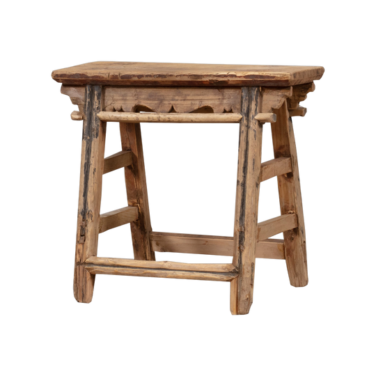 Vintage Chinese Elm Decorative Stool