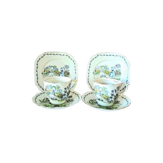 2 x Shore and Coggins Bell China 2544 Crinoline Lady Trio