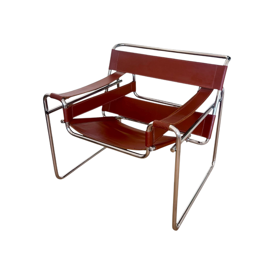 Vintage Cognac Leather Wassily Replica Chair