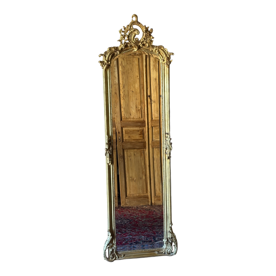 Vintage French Louis XV Style Giltwood Pier Mirror