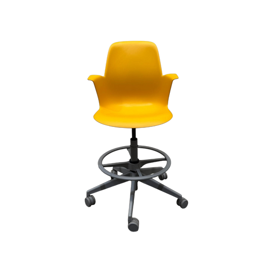 Steelcase Node Stool – Yellow Shell, Five-Star Base