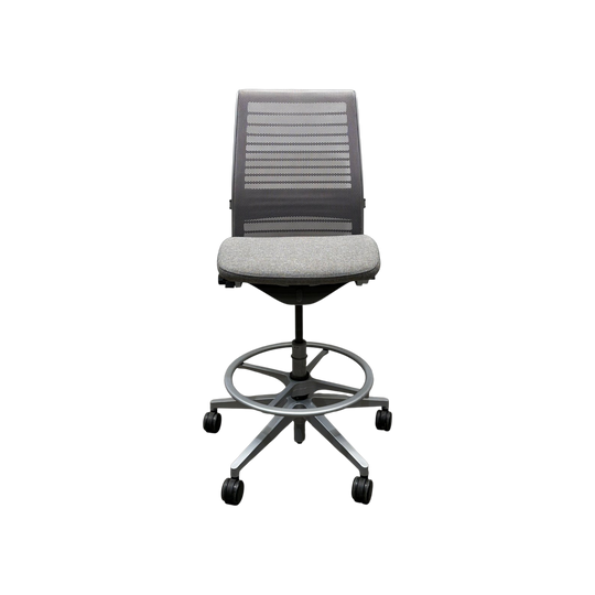 Steelcase Think V2 Drafting Stool – Grey, No Arms | Ex-Showroom