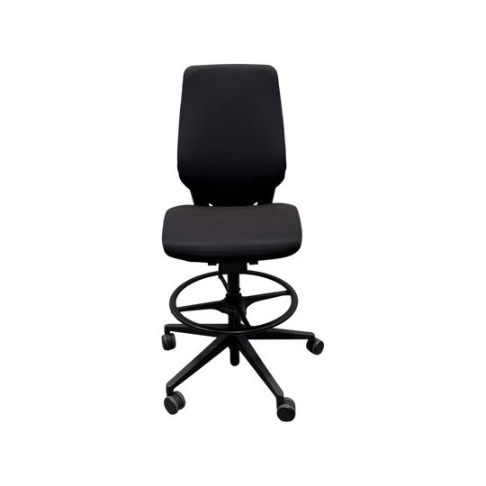 Steelcase Gesture Drafting Stool – Black Fabric, No Arms