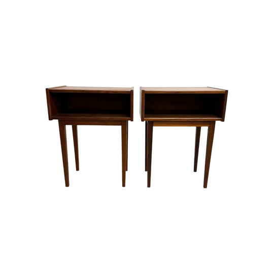 Pair Of Mid Century Parker Teak Bedside Tables - Restored