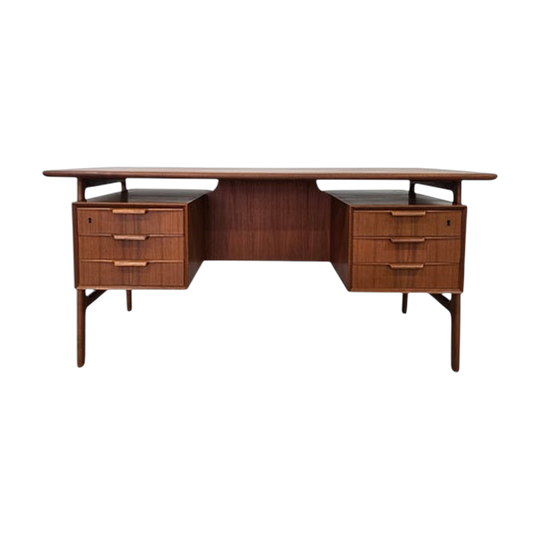 Omann Jun model 75-teak writing desk Danish mid-century