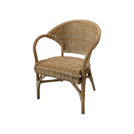 Vintage 1970s Bent Rattan and Wicker Armchair