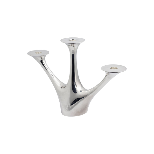 Sterling Silver Modernist Candelabra by Henning Koppel for Georg Jensen