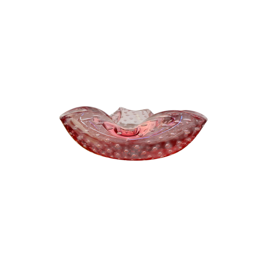 Flavio Poli Seguso Bullicante Bowl | Pink Sommerso Murano Glass Centrepiece (18cm)