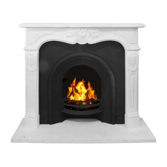 Louis XV Chateau Style Marble Mantel Fireplace