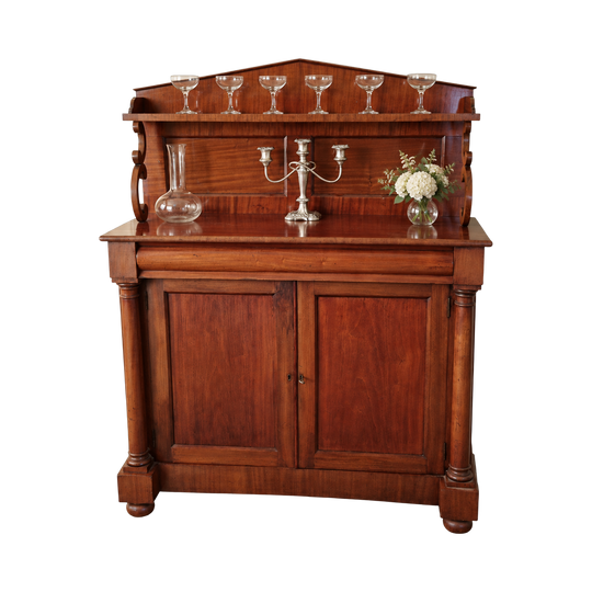 Mahogany Regency Chiffonier / Sideboard – Original 1987 Receiptshifonier / Sideboard