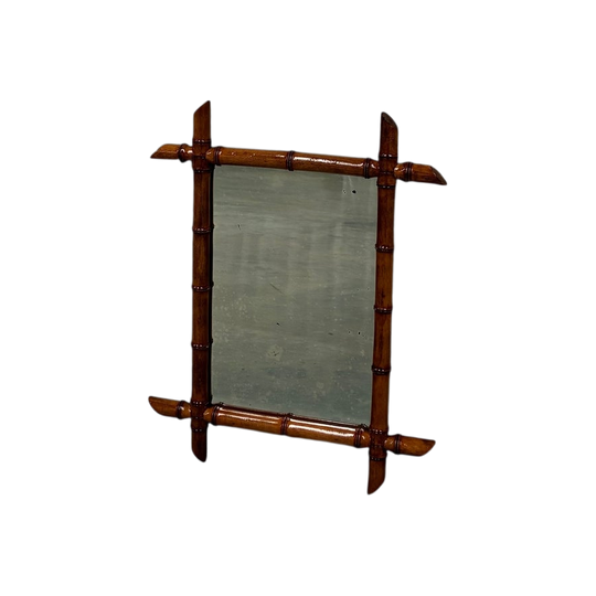 Faux Bamboo Wall Mirror France 1960s