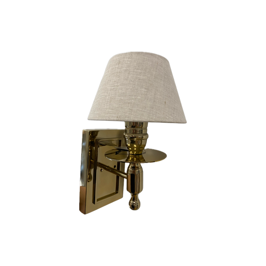 Emac & Lawton Newton Brass Sconce with Taupe Shade