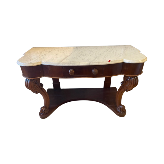 Antique Carrara Marble Vanity Table