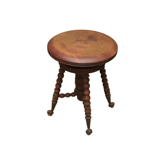 19th Century Pine Bobbin Leg Swivel Stool