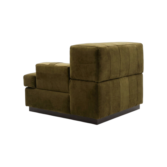 Vintage Lounge Chair in Olive Green Suede — Percival Lafer, Brazil 1970s