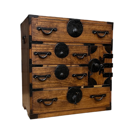 Ko Dansu, Antique Japanese Side Cabinet - Cedar & Paulownia