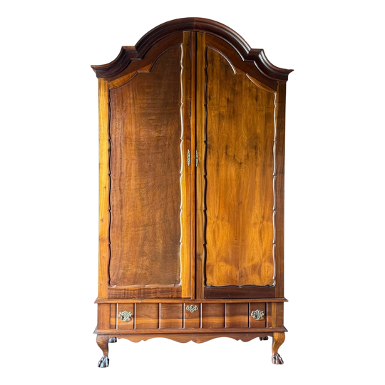 Vintage Cape Dutch Colonial Armoire - Carved Ball & Claw Feet