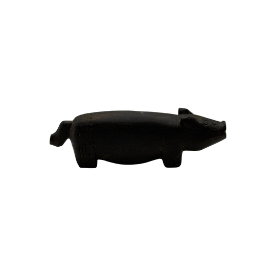 Rustic Carved Timber Pig