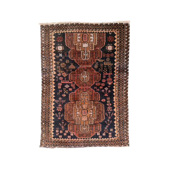Small Vintage Persian Baluchi Handknotted Carpet (106x74cm)