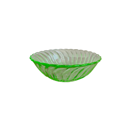 Large Carnival Uranium Glass Bowl