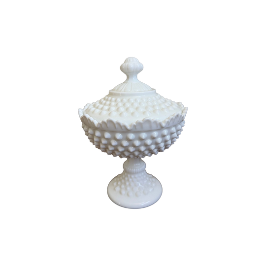 Fenton Milk Glass Vintage Candy Bowl & Lid