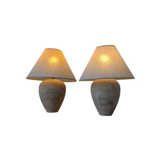 Vintage Pair of 1980s Peaston Ceramic Bedside Table Lamps