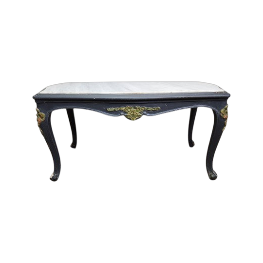 Painted French Coffee Table with Marble Top