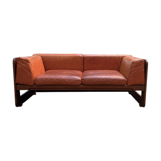 Giuseppe Raimondi for Stendig Leather Sofa, Italy 1970s