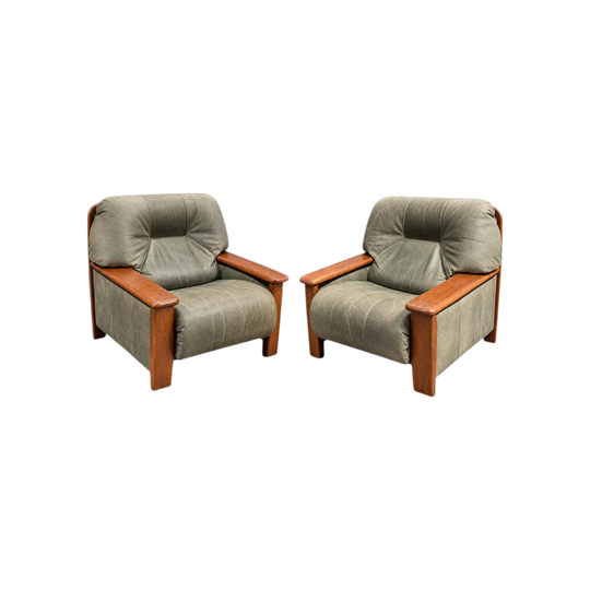 Pacific Green Leather Lounge Chair