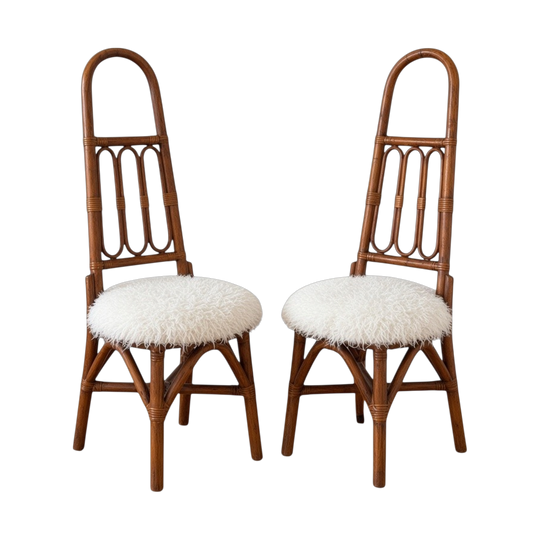 Vintage bamboo Italian design dining chair