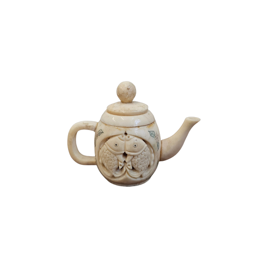 Antique Chinese Ivory Carved Miniature Teapot