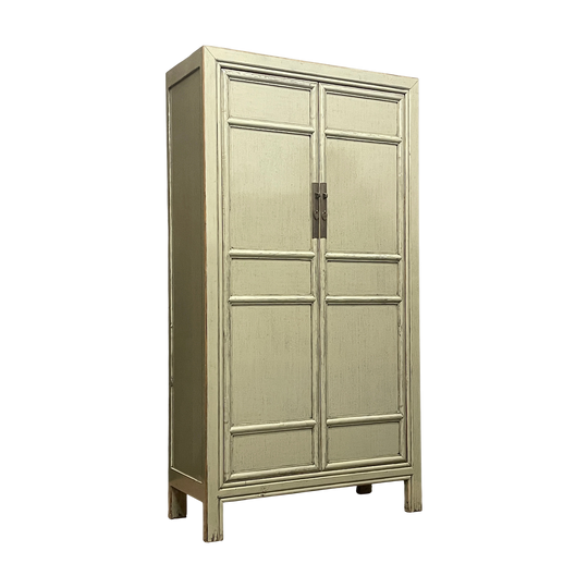 Chinese Green Lacquered Storage Cabinet