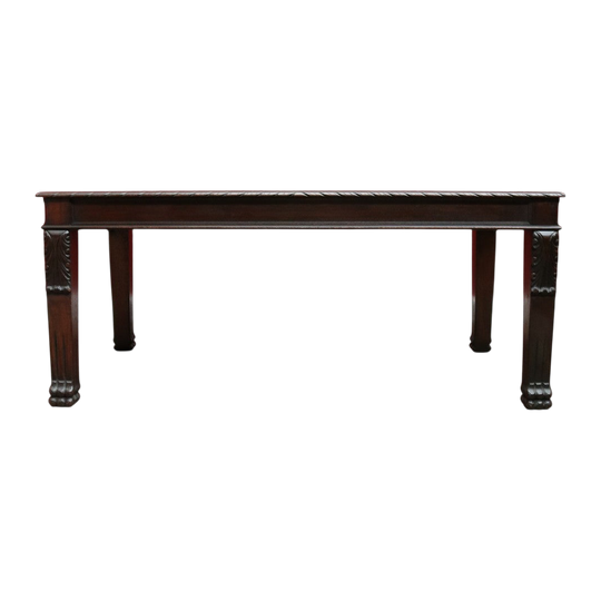 Antique Australian Ed Rosenstengel Silky Oak Dining Table with Carved Legs