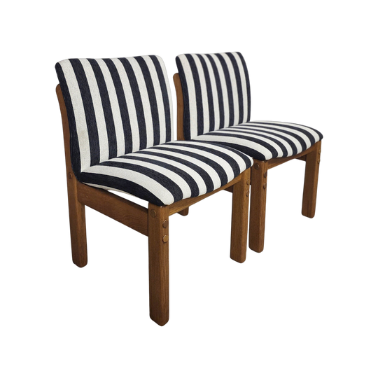 Upcycled 1970s Brutalist-Style Stripe Dining Chair $340 each. 6 available.