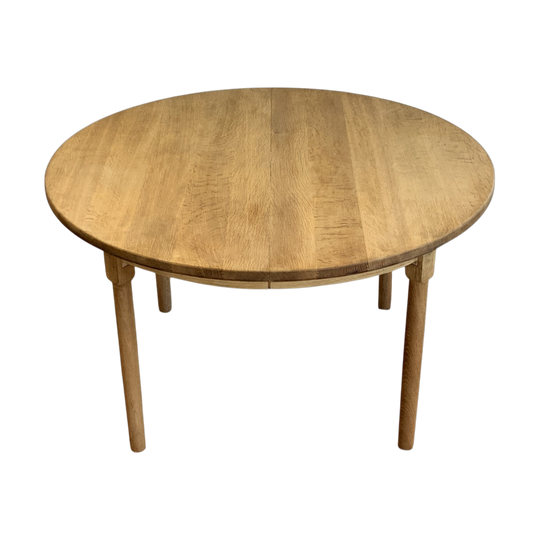 Danish Round Solid Oak 2 Leaf Extension Dining Table (awaiting restoration)