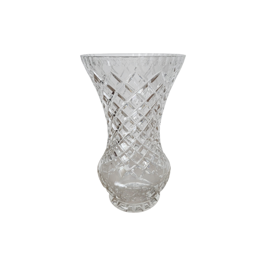 Vintage Waterford Crystal 9.5" Large Corset Vase - Glandore Pattern