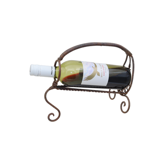 French wrought iron wine bottle holder