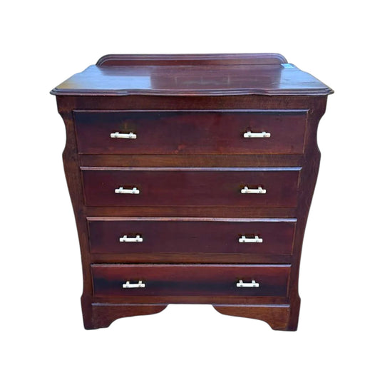 Vintage Georgian-Style Solid Mahogany Four-Drawer Chest