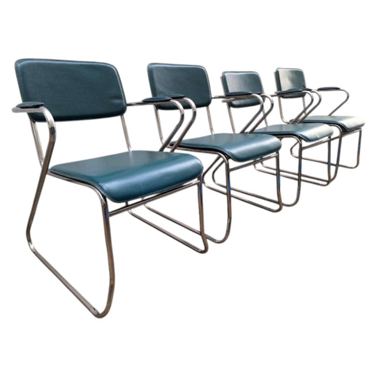 Set of 4 Mid-Century Cantilever Dining Chairs