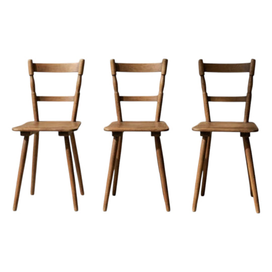 Set Of 5 Antique Oak Dining Chair | Gustaf Aldolf Schneck  | 1955- Tubingen Chairs