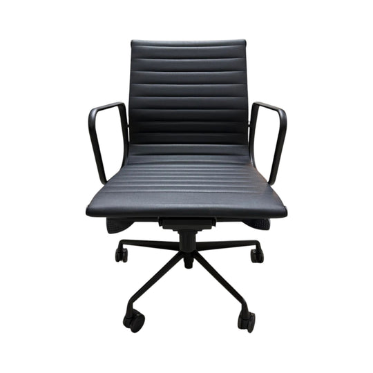 New Eames Replica Heavy Duty Quality Executive Management Chair Full Black Powdercoated Edition 5 Year Gas Warranty