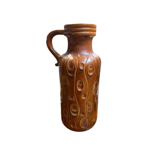 West German Scheurich 488-45 Vase — Mid-Century, Caramel Brown