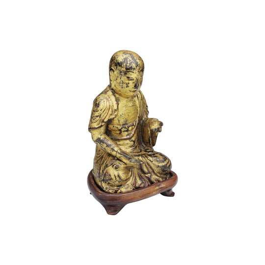 15th Century Chinese Carved and Gilt Gold Luohan