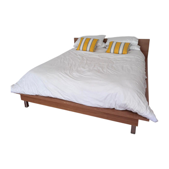Queen Size Bed Frame Timber Platform Modern Minimalist Design