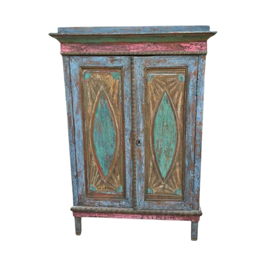Stunning hand painted teak cabinet