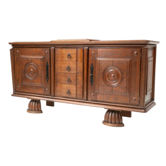 French Late Art Deco Oak Sideboard/Buffet