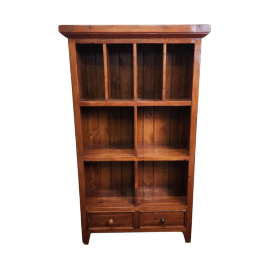 Rustic Timber Pigeon Hole Unit in Aged Wood